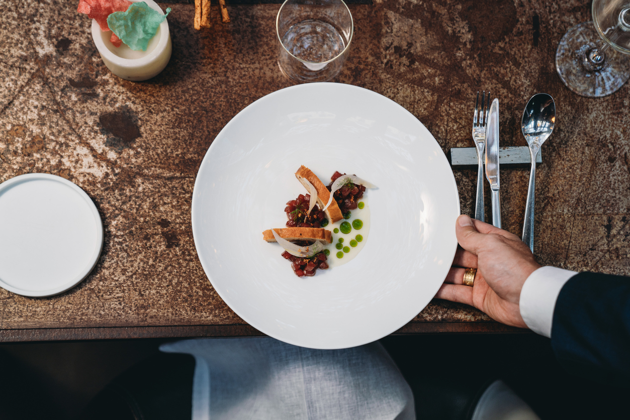 dish served at table - hotel versailles