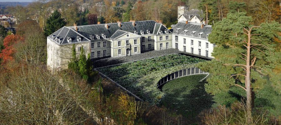 Domaine du Montcel - view_arriere-chateau wide angle view of the chateau - hotel in versailles